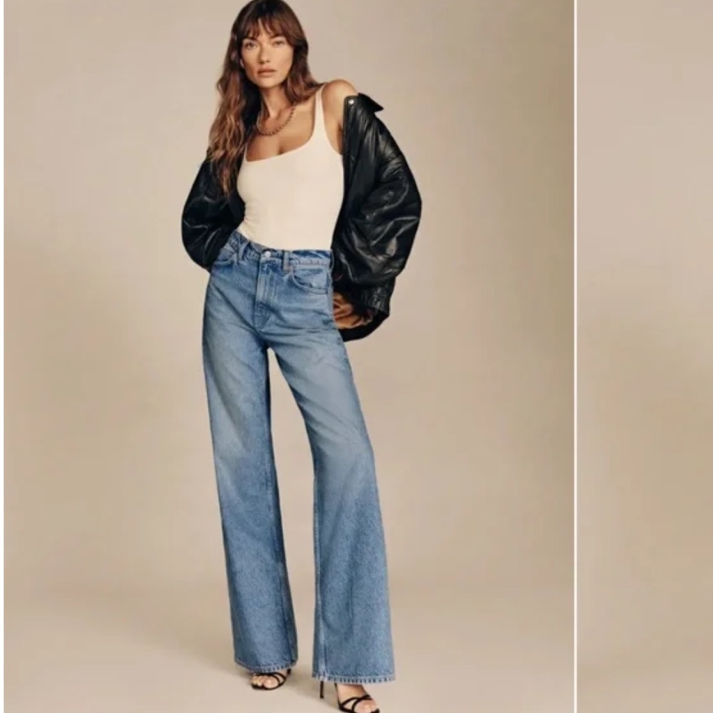 Reformation wilder high rise wide leg jeans in colorado wash size 25